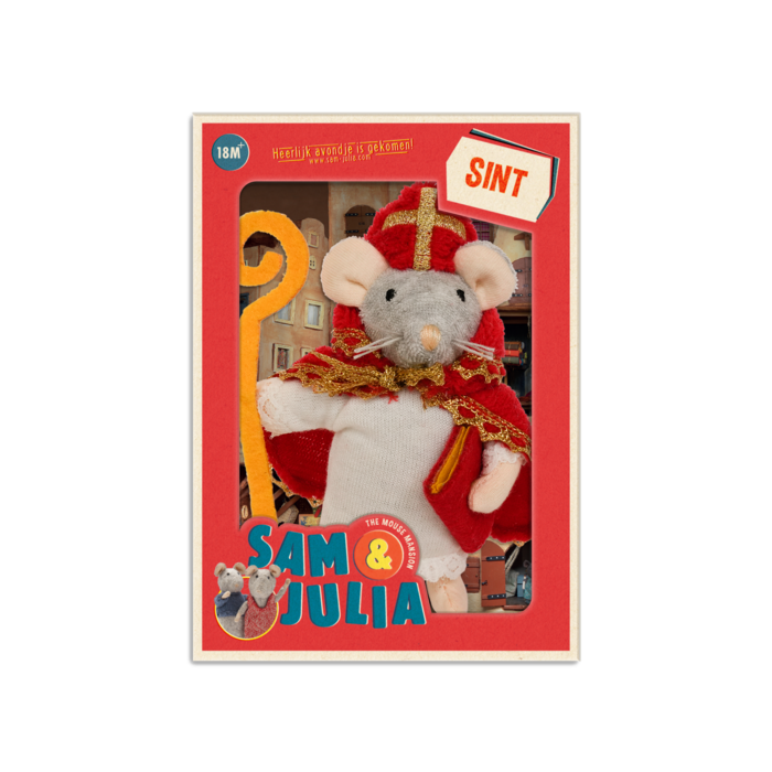 Knuffel muis Sinterklaas